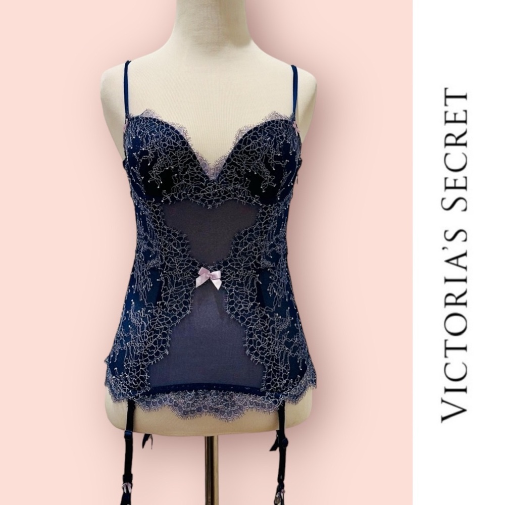 Victoria’s Secret Blue Boned Corset, Size 34B, MSRP $78